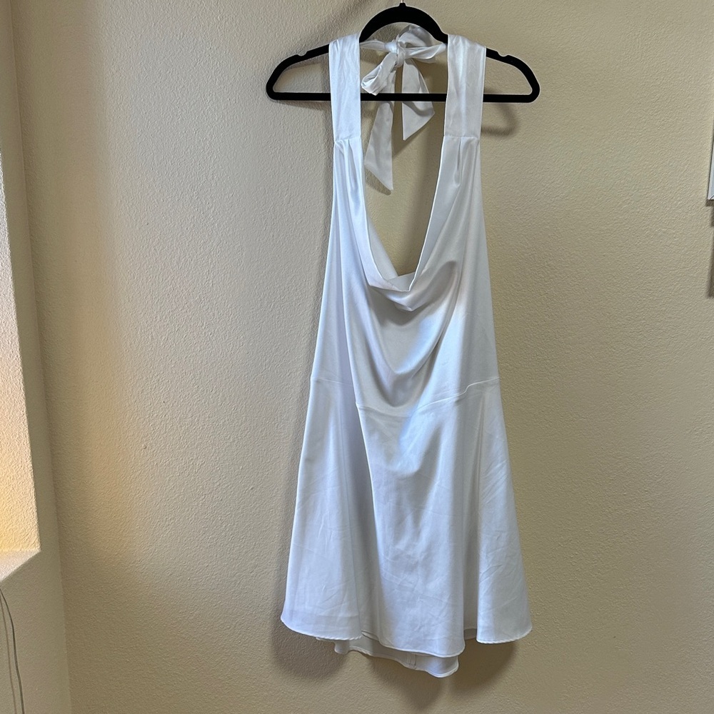 Abercrombie & Fitch Cream Halter Dress Women’s Size XL - Picture 3 of 8